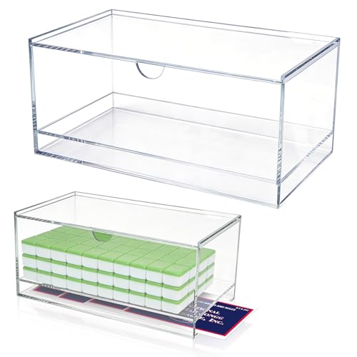 Caja para Fichas de Mahjong Acrílico Transparente 2 Niveles