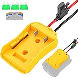 Power Wheels Battery Adapter for Dewalt 20V Batteries, 14 Gauge Wire Terminals with Fuse Protection, Fits DCB206 DCB200 for Power Wheels, Robotics & DIY Upgrades