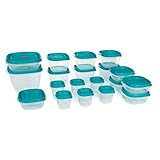 Easy Find Vented Lids Food Storage Containers Set of 19 (38 Pieces Total) Plastic Containers |...