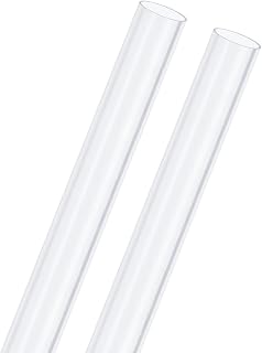 2-Pack Clear Rigid PVC Pipe, 11mm(0.43") ID x 12mm(0.47") OD 1ft Round Plastic Tube for Water Pipe/Fish Tank/Wire Protection, High Hardness PVC Tubing [305mm, Clear Blue]