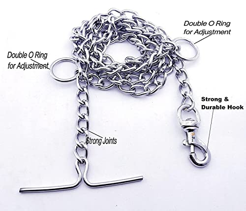 Image of RvPaws Dog Chain Silver Grind 60 Inch, Pet Chain Leash Heavy Duty Chain with Heavy Hook Swivel (X-Large Dogs, No-6)