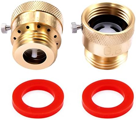 Litorange 2 Pack Brass 3/4" Inch GHT Hose Bibb Connector Backflow Preventer Vacuum Breaker