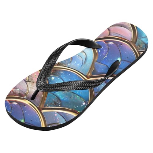 Mermaid Scale Men's & Women's Classical Beach Rubber Sandal Flip Flop Comfortable Slipper 214B2524