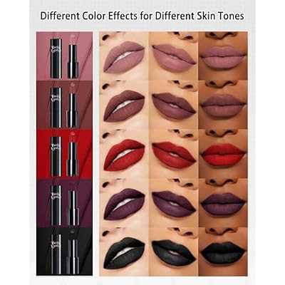 Nude Pink Lipstick Long Lasting for Women, Hydrating Matte Velvet Lip Gloss Nude Liquid Lipstick Intense Lip Color Non Stick Smudge-Proof & Waterproof Lipgloss Bold Glow Goth Lip Stick Makeup-01