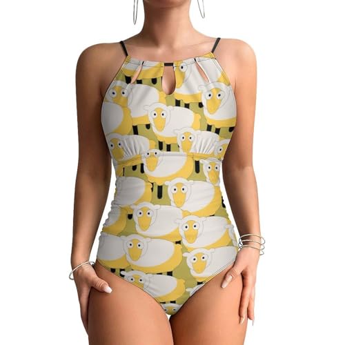 Beachwear monokini à motif mouton idéal pour vos vacances à la mer