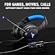 LYCANDER Gaming-Headset mit Mikrofon und LED-Licht, 3,5 mm Eingang, für PC, PS4, Xbox One, Nintendo Switch und mehr (Intermediate - Schwarz und blau)