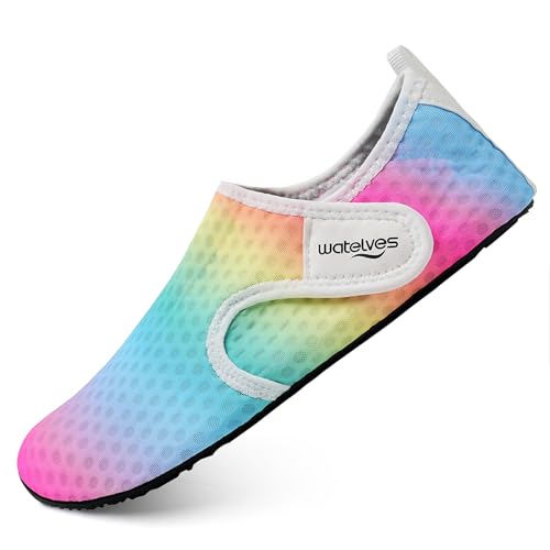 Image of WateLves Water Shoes for Women Men Swim Beach Aqua Socks Quick Dry Barefoot House Slippers Travel Shoes with Adjustable Magic Tape for Pool Diving Boating Yoga Surf