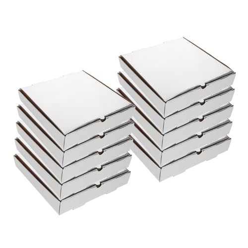CONGARTENO 10pcs Boxes Pizza Box Pizza Storage Case Plain Take Out Containers Pizza Carrier Pizza Case Pizza Takeout Containers Food Packing Boxes Takeaway Shipping Boxes Coffee Paper