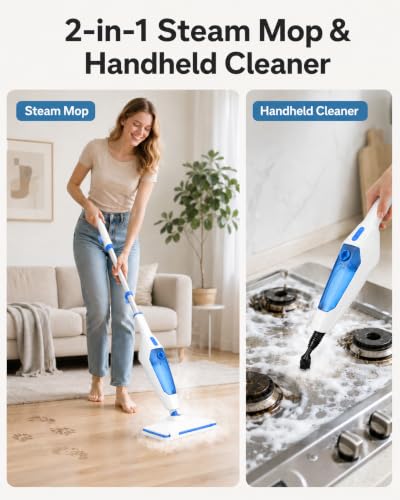 Image of SENMO Steam Floor Mop, 14-in-1 Detachable Steam Cleaner for Home Cleaning | 1300W 228F Deep Cleaning MultiPurpose Steamer with 14 Attachments for Floor, Tile, Grout, Furniture, Carpet, Wall