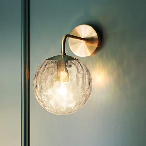 Applique murale laiton et verre design doré chic H26.5CM pour éclairage de chevet raffiné