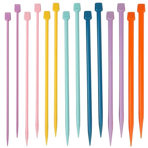 14-Piece Short Knitting Needle Set - 25cm, 4.0mm to 10mm
