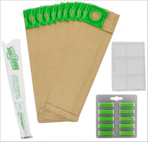 Pack 10 Sebo Vacuum Cleaner Bags Replacement With Freshners | Filters Compatible with X & C Series (X1 X1.1 X2 X3 X4 Extra X5 XP2 XP3) Sebo hoover Bags Alt to 5093PC VB475K.