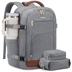 LOVEVOOK Carry On Travel Backpack For Women Flight Approved, 40L Large Personal Item Backpack Travel Bag for Airplanes, Business 17 Inch Laptop Backpack, Weekender Overnight Daypack, With 2 Cubes
