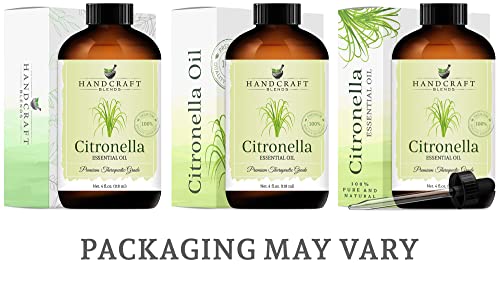 Handcraft Citronella Essential Oil - 100% Pure And Natural - Premium Therapeutic Grade With Premium Glass Dropper - Huge 4 Fl. Oz #TOP3