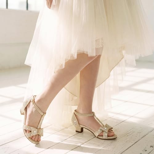Image of Walofou Girls Dress Shoes Girls Heels Flower Girl Shoes Toddler Little Kid