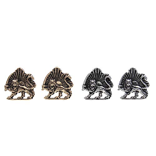 Mancuernillas Lion Sun Shir Khorshid de acero 316L miniatura 6