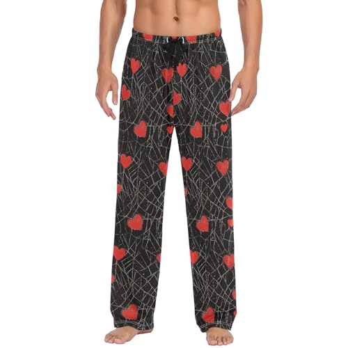 Pantalon de pyjama pour homme motif araignée résolvant le manque de poches en coton
