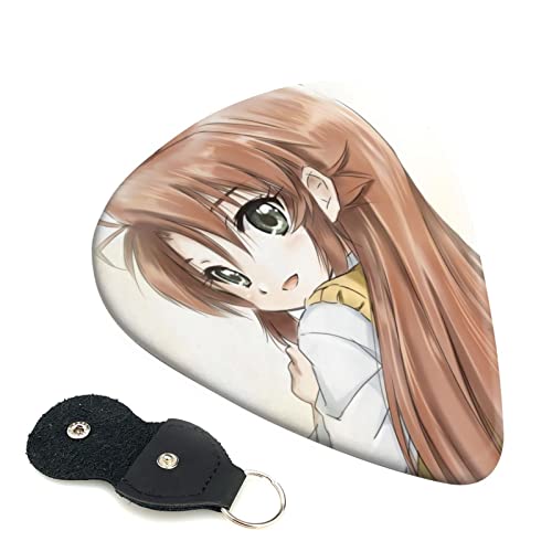 6枚セット ギターピック のんのんびより スタイリッシュ 3種厚さ0.46/0.71/0.96mm 6弦アコースティックギター、エレクトリックギター、ベース、バンジョー、マンドリン 6つのギターピックに適しています おにぎり型紛失防止 ギターアクセサリ A