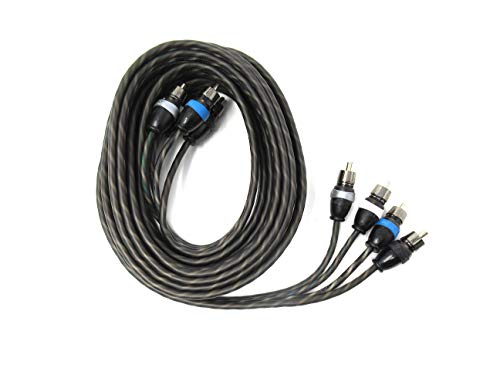 Sky High Car Audio 4 Channel Twisted 18 ft RCA Cables Coated 18