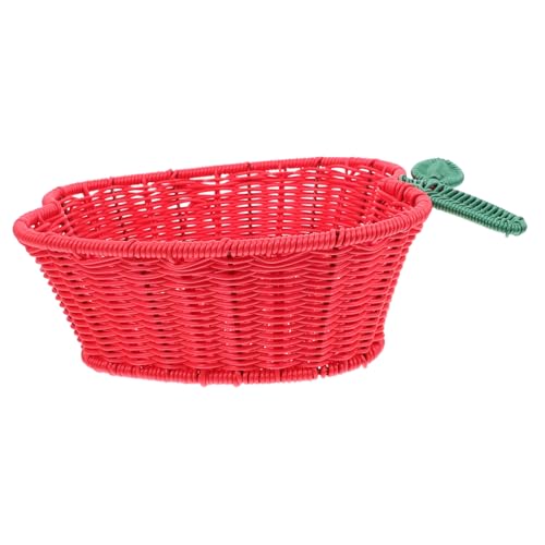 OUNONA Cartoon Woven Basket Imitation Rattan Fruit Storage Nut Snack Apple Shape Basket