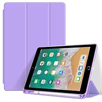 JETech Case voor iPad 9,7-Inch (6e/5e Generatie, 2018/2017) met Pencil Houder, Clear Transparant Achterkant Shell Slank Standaard Schokbestendig Tablet Hoes Cover (Rosé Goud