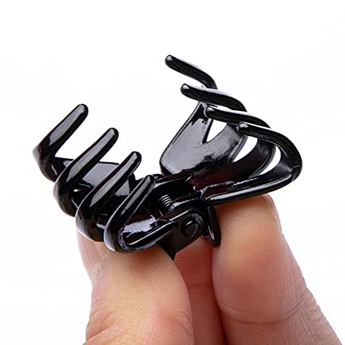 Cobahom 12 Pack Small Hair Claw Clips 1.2 Inch Plastic Hair Clips For Thin Hair No-Slip Mini Hair Clips Hair Styling Accessories For Women And Girls (Black) #TOP5