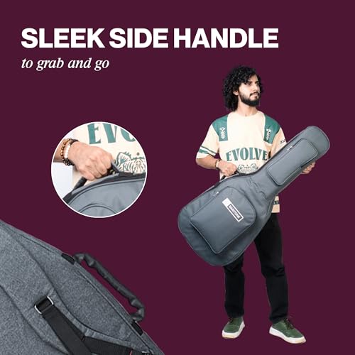 Image of Baritone Nylon Luggage Guitar Gig Bag Cover Padded For All Guitar Like Yamaha FS80C, F280, F310, F370, F620, APX600, CPX600 (Grey)