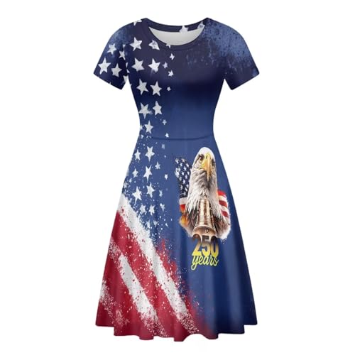Image of AFPANQZ Womens Casual Summer Lightweight Vintage Dress Short Sleeve Midi Dress Knee-Long Luxury Formal Dress