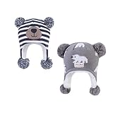 LANGZHEN Toddler Kids Infant Winter Hat,Earflap Knit Warm Cap Fleece Lined Beanie for Baby Boys (Bea