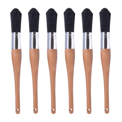 Wesquer Parts Cleaning Brush Home and Auto Use Parts Cleaner Brush Solvent Brush for Cleaning Auto Engine Parts Clean Motors Metal Parts Machinery (Black 6pcs)