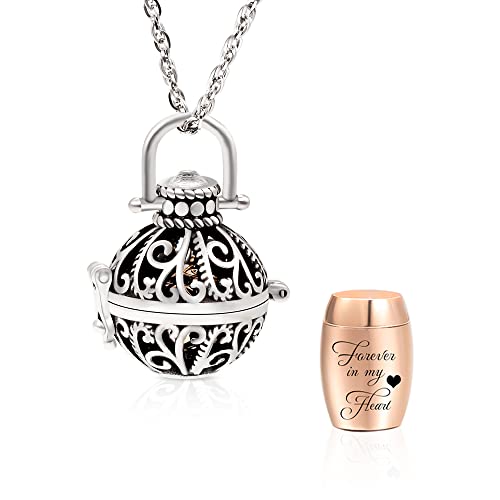 Vintage Hollow Flower Urn Necklace for Ashes Forever in my heart Memorial Locket Pendant Jar Keepsake Cremation Jewelry