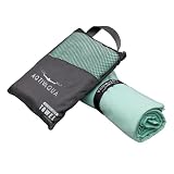 AqtivAqua Asciugamano ad asciugatura rapida, asciugamano da viaggio leggero in microfibra con borsa, set di asciugamani ad asciugatura rapida per campeggio, spiaggia, piscina, palestra, zaino in