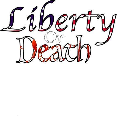 American Flag Transfer Liberty or Death Vinyl Window Decal -