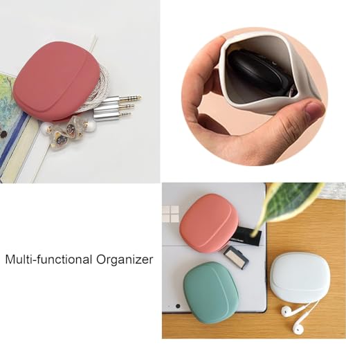 TIXDREEM Silicone Earphones Organizer, Portable Earbud Storage Case, Mini Pouch for Earphones, Coins, Keys, USB Flash Drives, Earrings, Jewelry (1) 6 41OqdZbn6dL