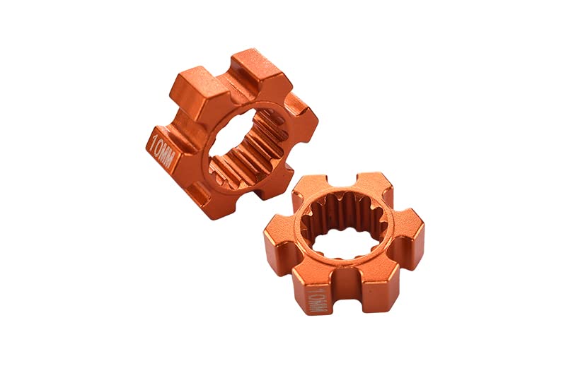 GPM For Traxxas X Maxx 4X4 Upgrade Parts Aluminium Wheel Hex (10mm Thickness) - 2Pcs Orange