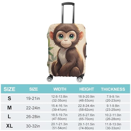 Carry on Luggage Cover Chinese Style Monkey Suitcase Covers for Luggages Tsa Approved Travel Luggage Sleeve Protector Elastic Suitcase Protector Anti-Scratch Washable Fits 19-30 Inch Case -L2