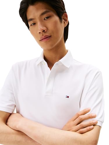 Image of Tommy Hilfiger Men's Short Sleeve Cotton Pique Polo Shirt in Classic Fit