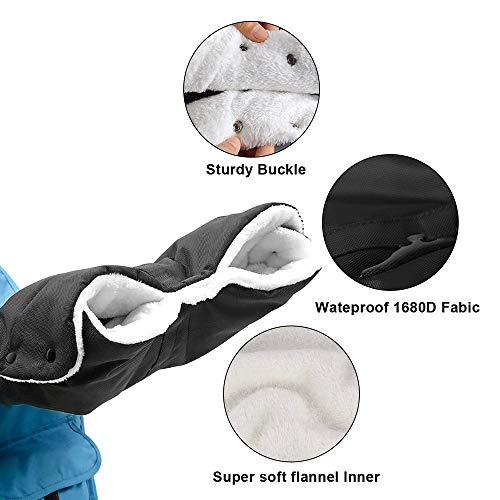 Eyscoco Kinderwagen Handwärmer,Handwärmer Handschuhe Handmuff für Kinderwagen Buggy Kinderwagenmuff mit Fleece Innenseite,Kinderwagen Handschuhe Atmungsaktiv Wasserfest Winddicht