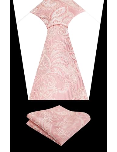 Image of Alizeal Mens 3.15'' Vintage Paisley Tie Pocket Square Set | Elegant Perfect for Banquet Wedding and Party
