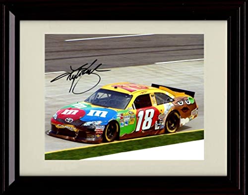 Kyle Busch M&Ms Mars Autograph Replica Print - Framed Art Print - 8 x 10 Inch - Wall Art - Game Room Man Cave