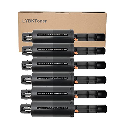 CYMBAINK Compatible Toner Reload Kit Replacement for HP 143A 143AD W1143A W1143AD to use with Neverstop Laser 1001nw MFP 1201n 1202nw 5hg80a(Black, 6-Pack)