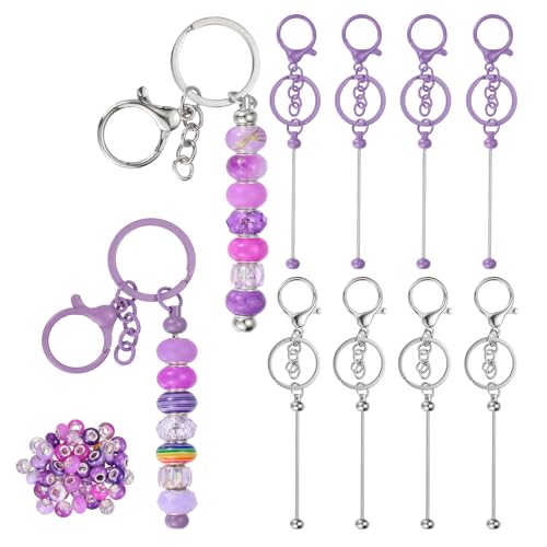 Porte-clés à perles PATIKIL avec barres vierges et perles colorées pour loisirs créatifs