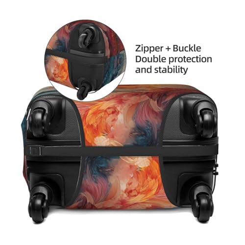 Golden Fiery Phoenix Travel Luggage Covers - Elasticity Suitcase Covers Protector for Luggage 18-32 Inch3