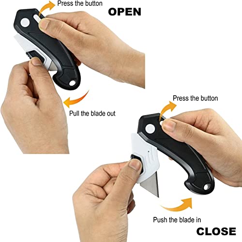 Image of Lightweight Strong ABS Plastic Folding Utility Box Cutter (Bright Yellow /Black, 6)