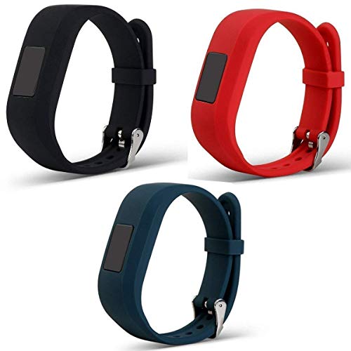 E ECSEM Large Replacement Bands and Straps for Garmin Vivofit JR & Vivofit JR.2 & Vivofit 3, [fits 5.5~8.5 inch Wrists] for 5 Years Kids or Older Children, Black/Slate/Red