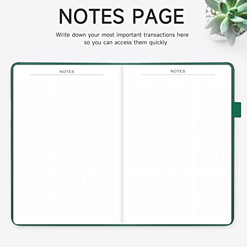 Carnet de chèques Terre Verte avec registres élégants couverture rigide