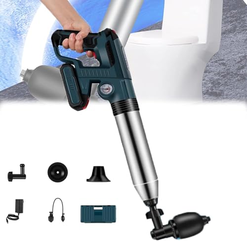 Limpiador eléctrico de drenaje de aire de alta presión, émbolo portátil alimentado por aire para desatascar tuberías de cocina y baño