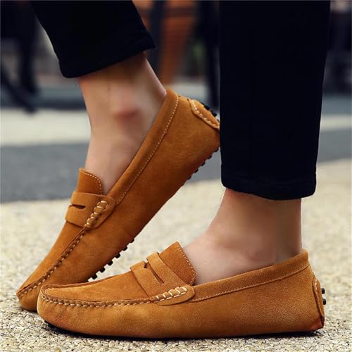 Image of PPXID Men's Dress Loafers Slip On Casual Shoes Lightweight Soft Penny Loafers Suede Driving Boat Shoes Moccasins