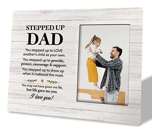 To Stepped Up Dad Photo Frame Gifts, You May Not Have Given me Life but Life Gave Me You, Wooden Picture Frame Gift, Stepdad Photo Gift, Grateful Gift for Bonus Dad, Fathers Day Gift, Adopted Dad Gift