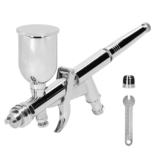 SIUKE Airbrush, T217A Airbrush Kit 0.5mm Air Brush Set with 15CC Paint Fluids Cups for Car Model DIY Painting Makeup Nail Art Cake Decorating Design